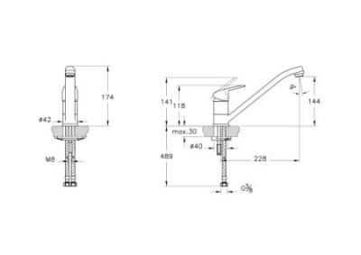 Flow Round Смеситель для кухни, хром
